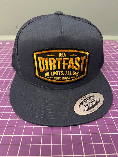 Orange Fast Patch Blue Flat Bill Hat
